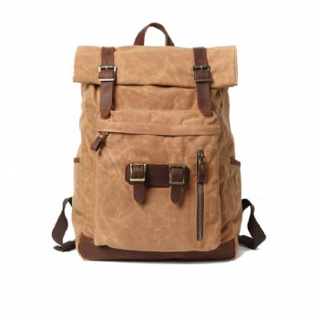Canvas Leather Mens Backpack