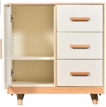 Solid Wood Legs Multi-Function Steel Storage Cabinet Sideboards
