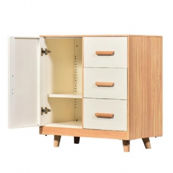 Solid Wood Legs Multi-Function Steel Storage Cabinet Sideboards